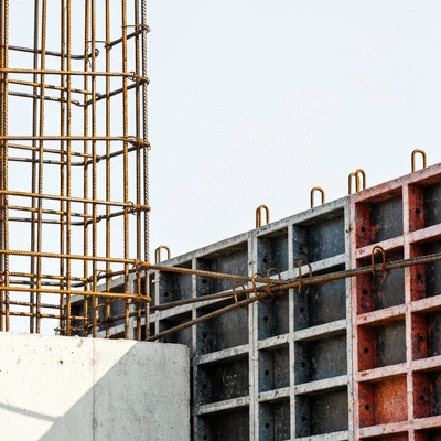 Steel reinforcement and formwork in construction