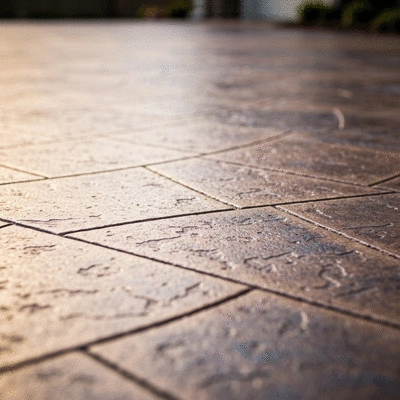 Decorative concrete driveway finish