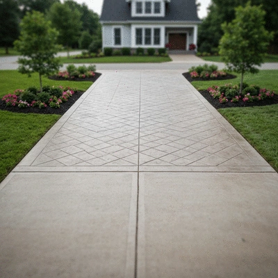 Example of a finished concrete driveway