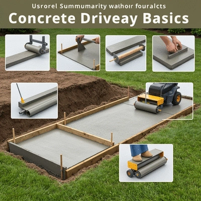 Visual summary of concrete driveway basics