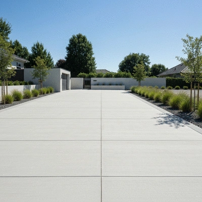 Concrete driveway with beautiful design