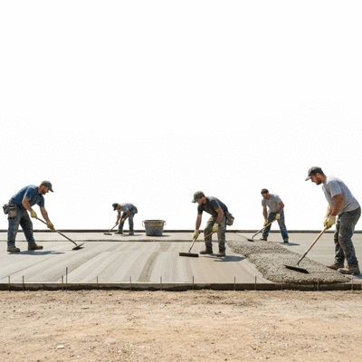 Concrete driveway installation
