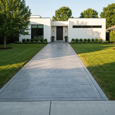 Concrete driveway installation
