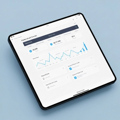 Keyword rank checker tools on a digital interface