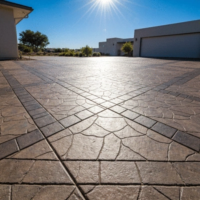 Image of decorative concrete driveway