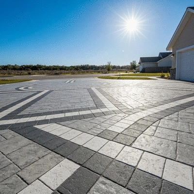 Decorative concrete driveway
