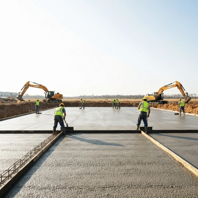 Concrete slab construction process