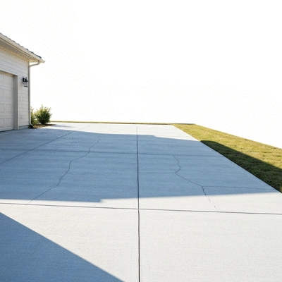 Concrete driveway in a residential area