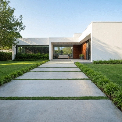 Eco-friendly concrete driveway