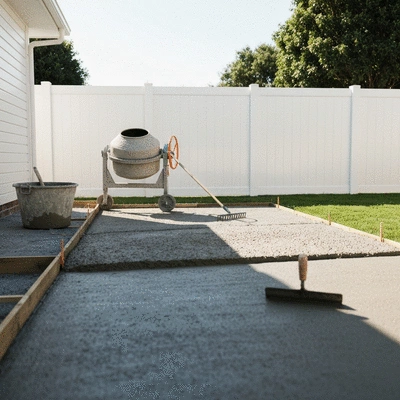 Concrete driveway installation