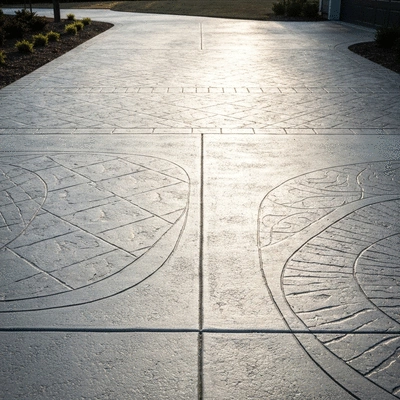 Decorative concrete driveway design