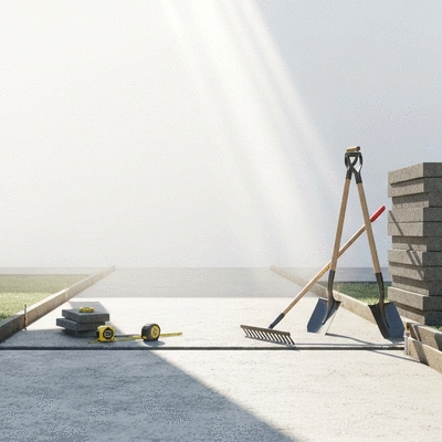 Concrete driveway installation