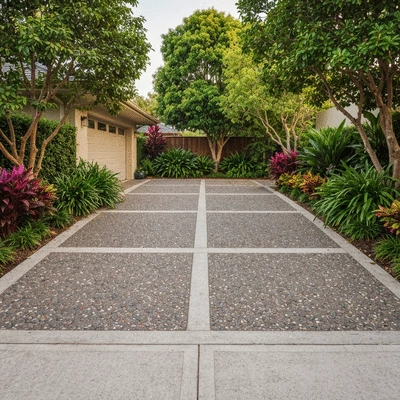 Eco-friendly concrete driveway